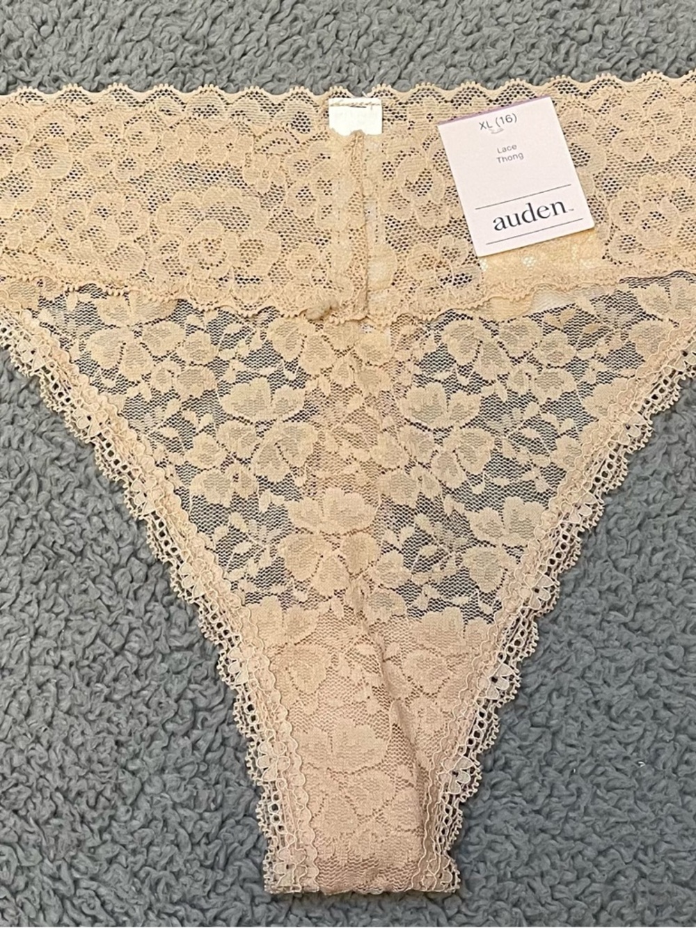 Auden Lace Thong - Beige